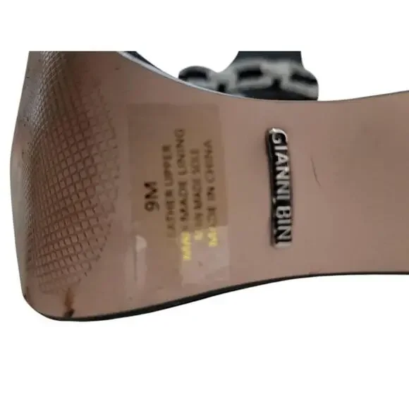 Gianni Bini Black Rhinestone Chain Ankle Strap Open Toe Dress Heels 9M - Picture 5 of 6